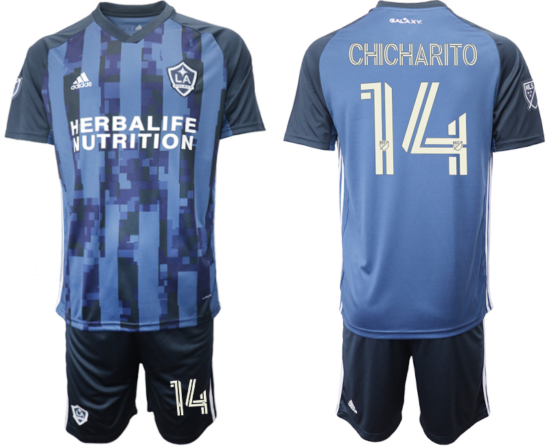 Men 2020-2021 club Los Angeles Galaxy away #14 blue Soccer Jerseys